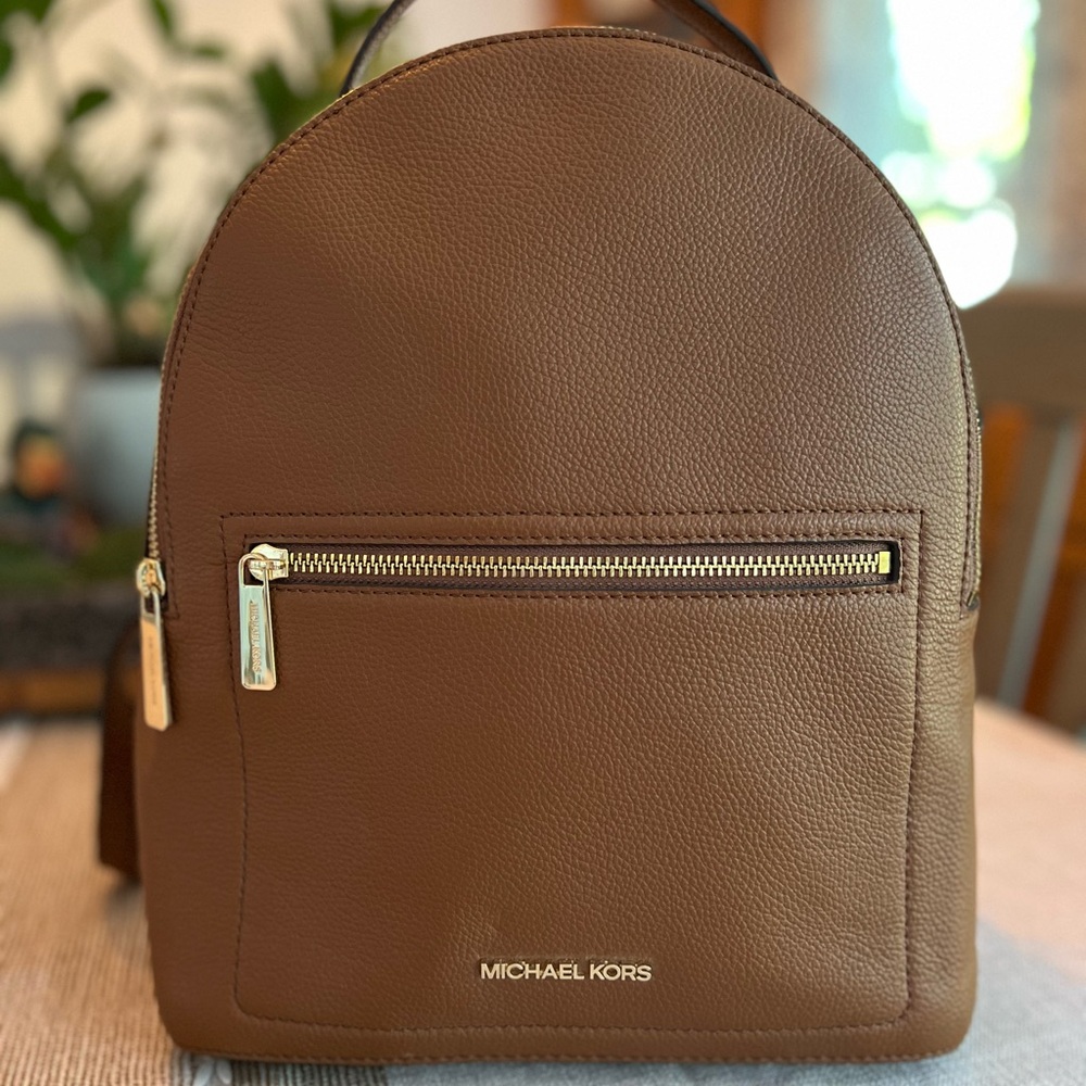 Michael Kors Leather Brown Backpack Brown NWT Gold Hardware Small Travel Bag